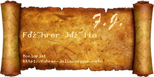 Führer Júlia névjegykártya